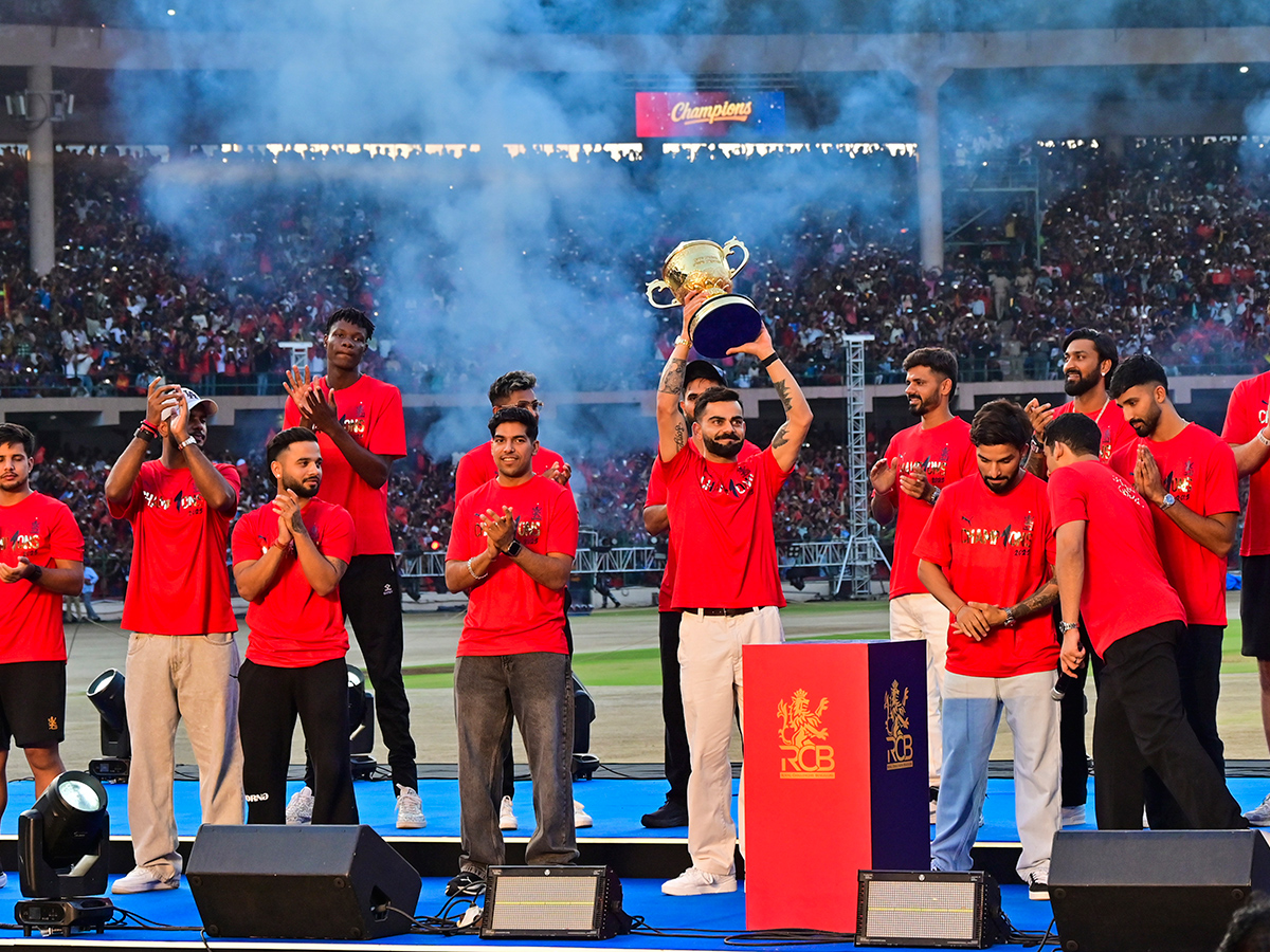 IPL 2025 winning Royal Challengers Bengaluru team felicitation ceremony at the Chinnaswamy Stadium20
