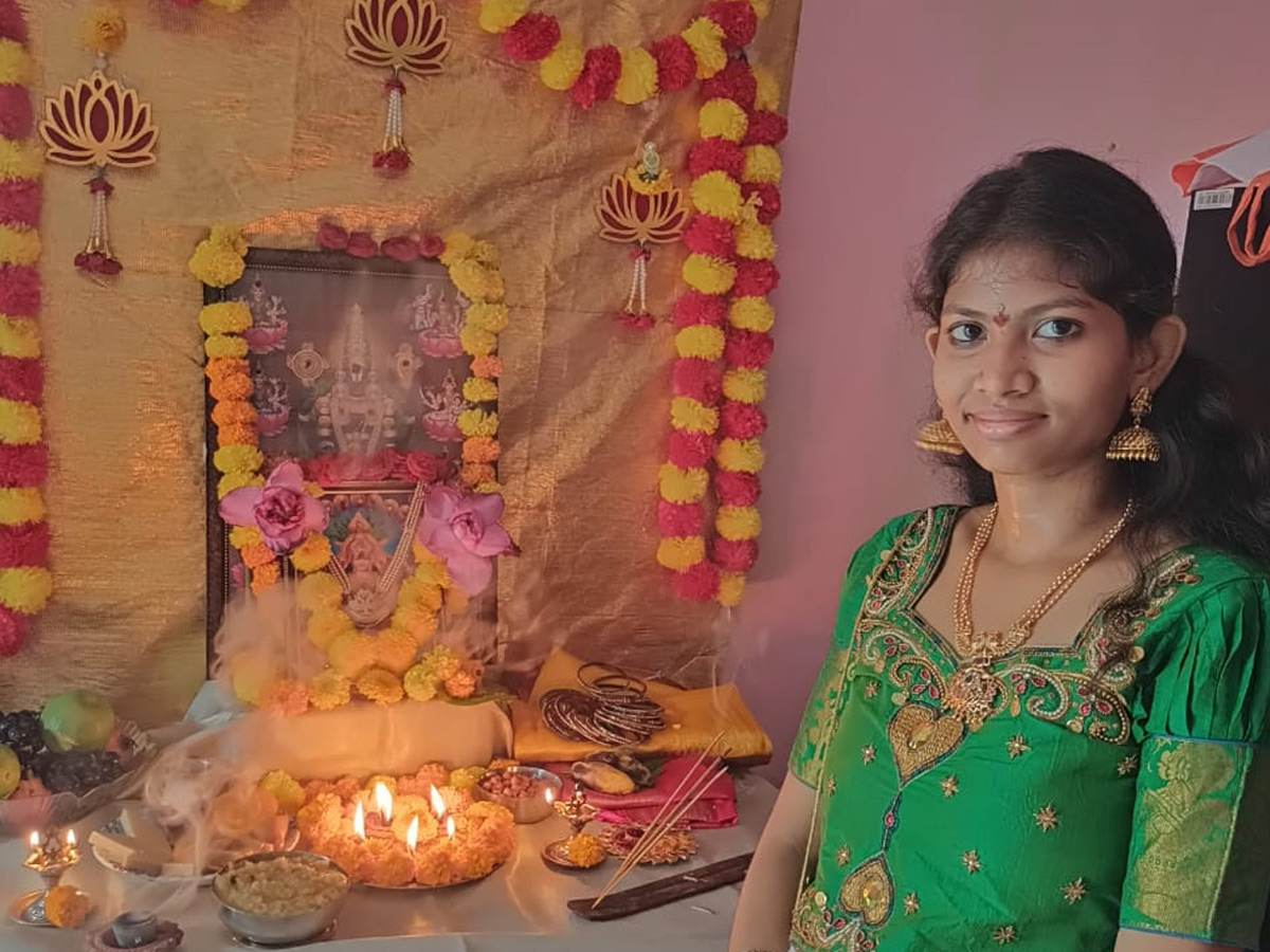 Varalakshmi Vratham 2025 Selfie With Pooja Decoration Photos2