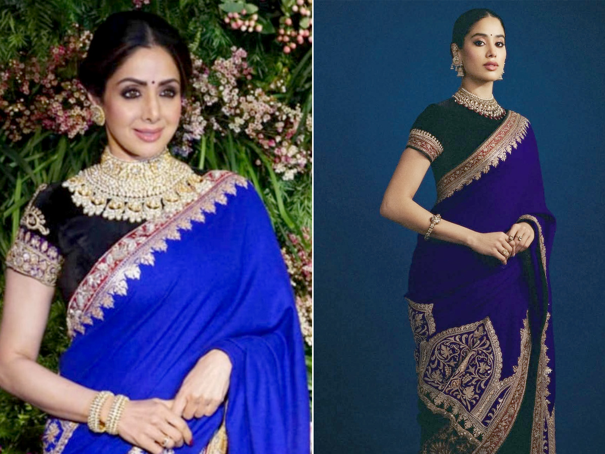 Janhvi Kapoor Beautifully Rewears Her mother Sridevi Saree Photos1