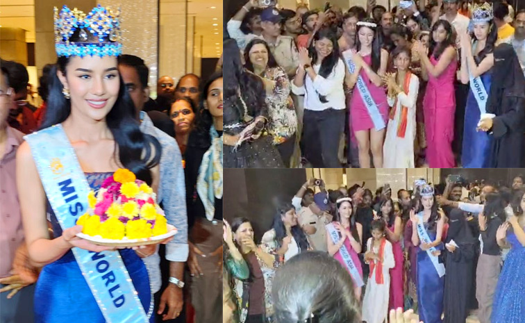 Miss World Opal Suchatha Chuangsri played Bathukamma Photos1
