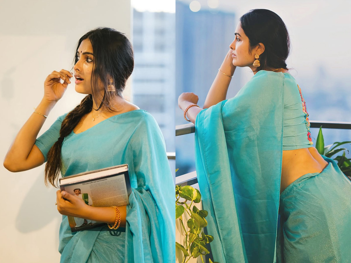 Actress Divi Vadthya looks stunning In a saree Photos1