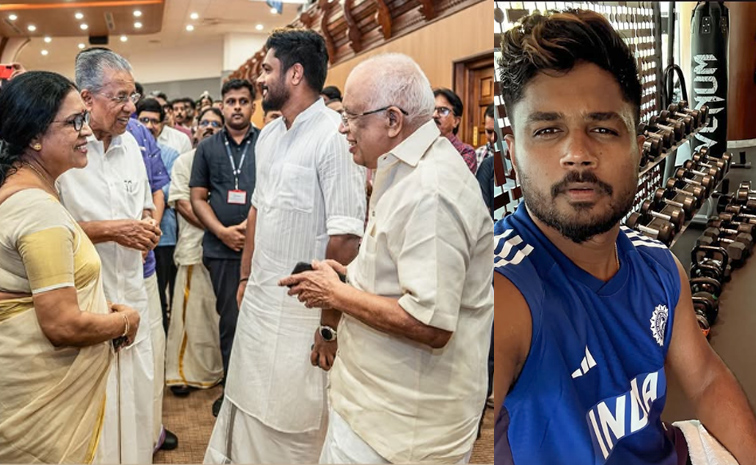 Sanju Samson celebrates Onam with wife Charulatha Photos13