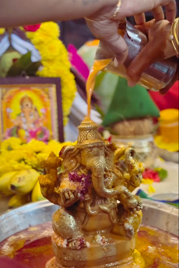 Court movie Actress Sridevi performed Ganapathi homam At Her home Photos2