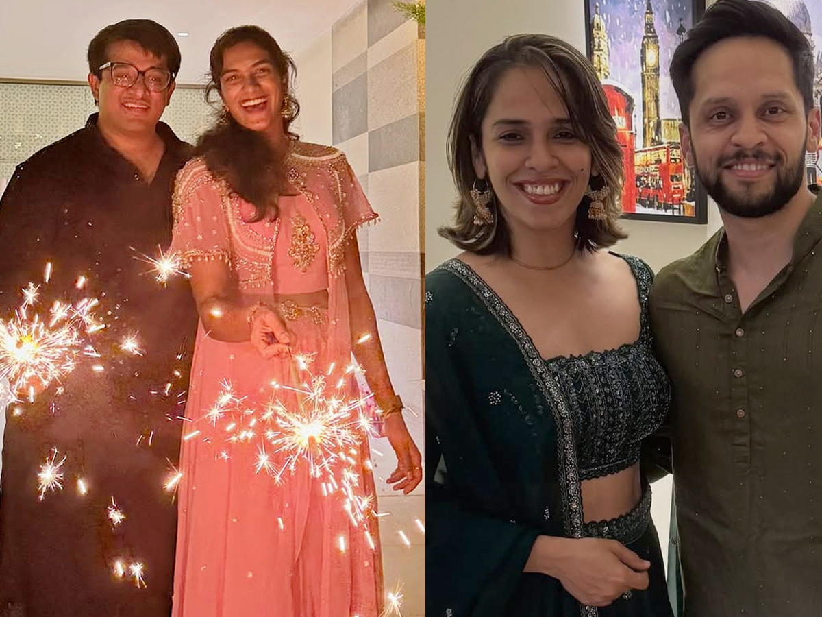PV Sindhu And Saina Nehwal Celebrates Diwali Celebrations Photos 1