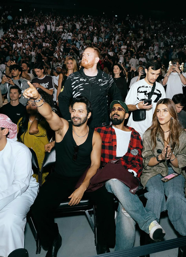 Bollywood hero and heroine Varun Dhawan and Kriti Sanon went together to watch UFC in dubai13