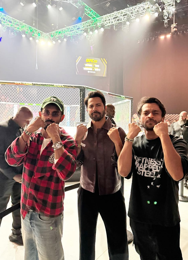 Bollywood hero and heroine Varun Dhawan and Kriti Sanon went together to watch UFC in dubai15
