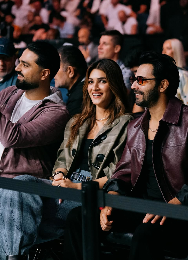 Bollywood hero and heroine Varun Dhawan and Kriti Sanon went together to watch UFC in dubai7