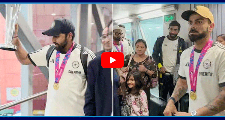 Rohit Sharma And Team Gets Warm Welcome In Delhi Airport 