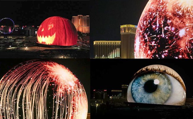 See the Las Vegas Sphere transform into Earth, Mars and the moon