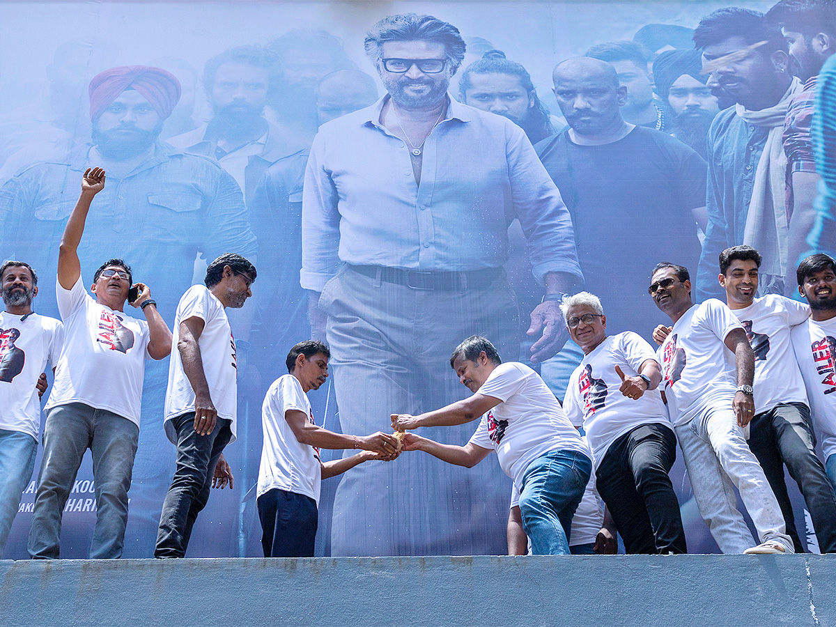Rajinikanth Fans at Release of Jailer Theatre - Sakshi