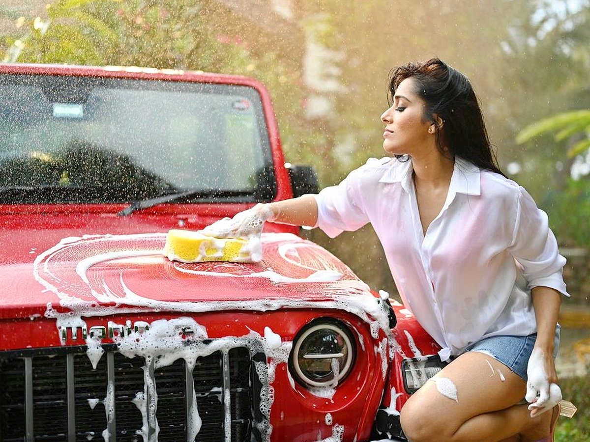 Rashmi gautam Looks Stunning in Her Latest Car wash Photo Shoot Photos - Sakshi