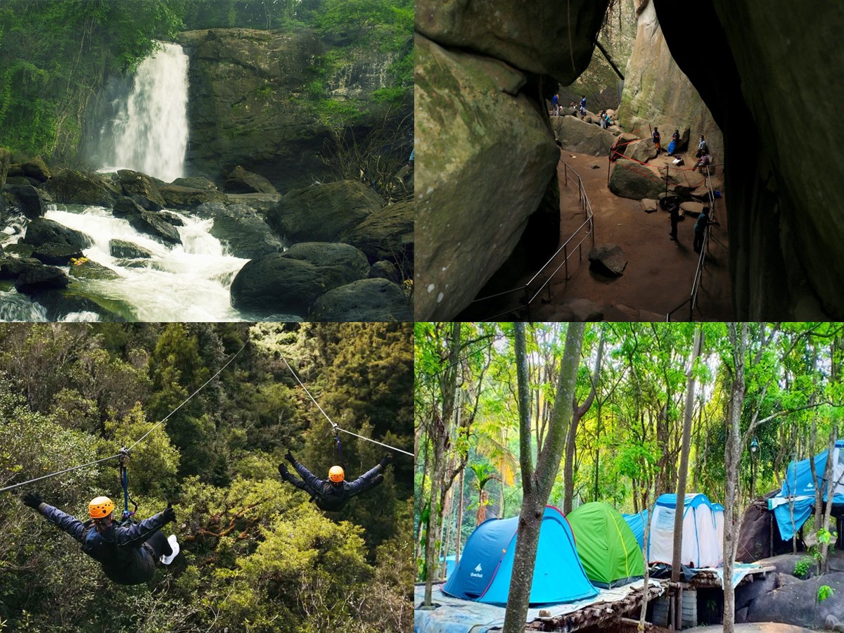 Nature walks, trekking, waterfall hiking, ziplining, plantation tours, caving, forest camping, jungle safari. - Sakshi