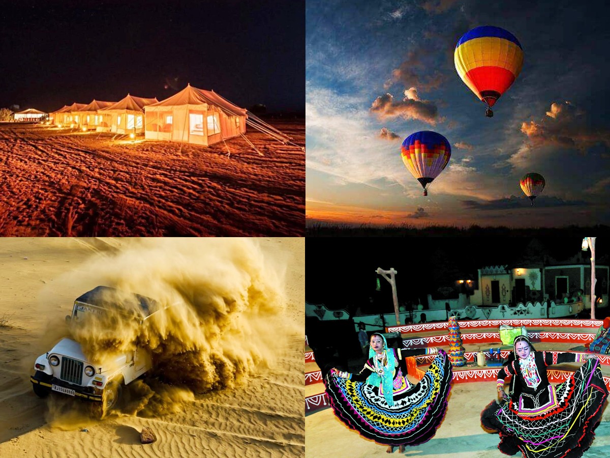 Desert camping, dune bashing, camel rides, hot air ballooning, traditional dance and music, a day trip to Kuldhara. - Sakshi