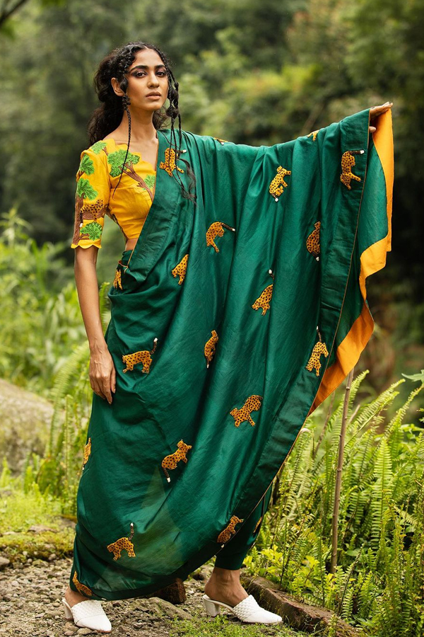 Amazing Designs Of Forestry On Sarees