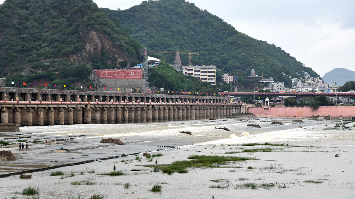 Heavy flood water in Krishna River Photos