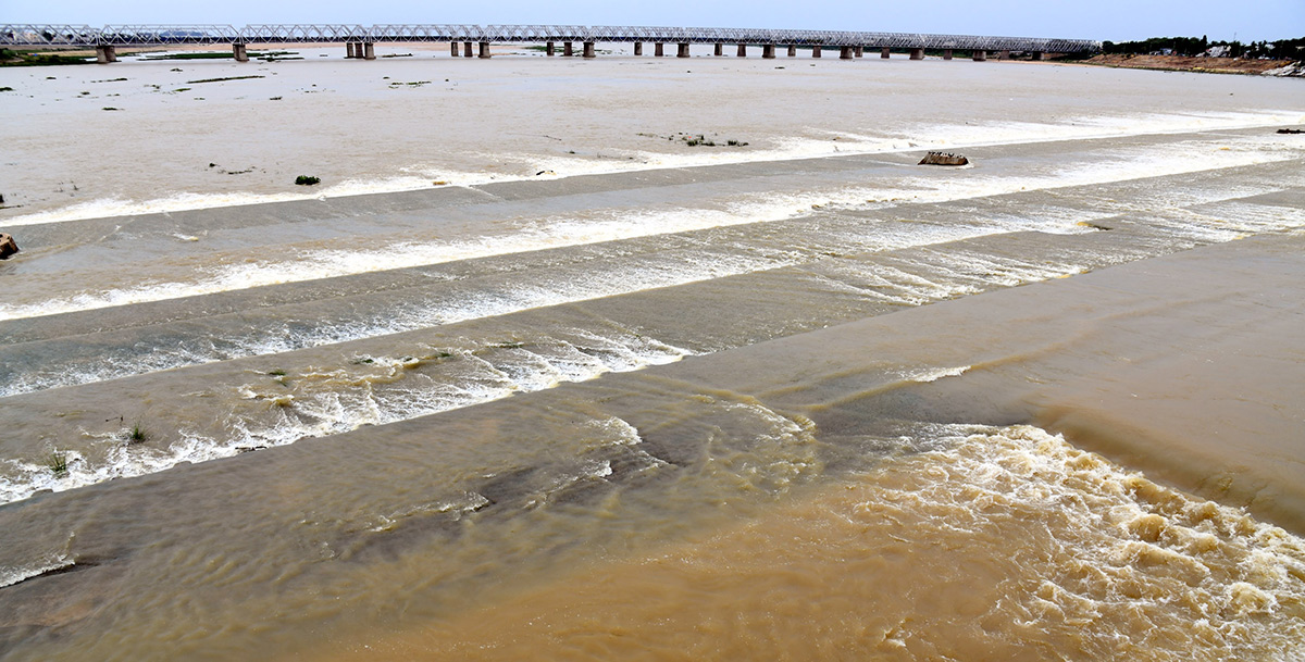 Heavy flood water in Krishna River Photos