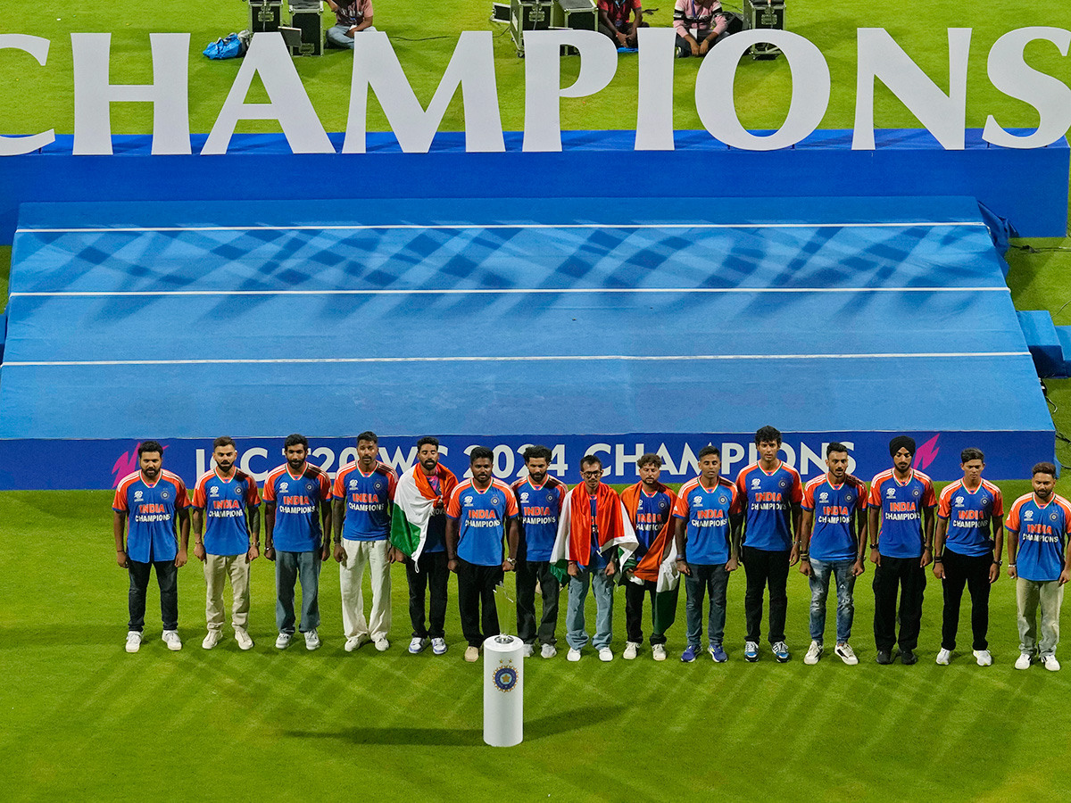 T20 World Cup winning Indian cricket team ceremony at the Wankhede Stadium