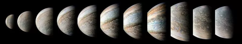 Juno captures Jupiter geometery