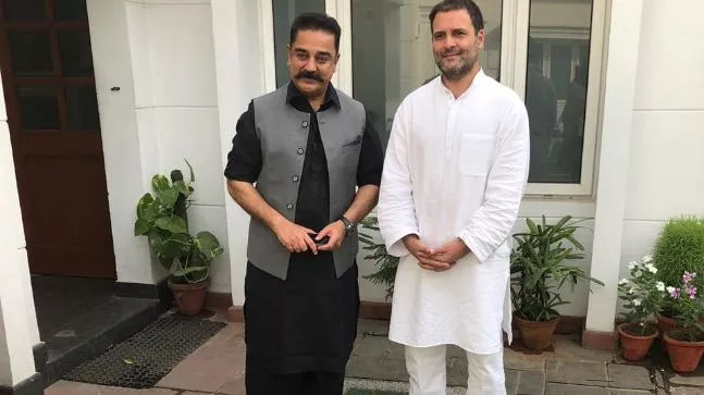Kamal Haasan Meets Rahul Gandhi In Delhi - Sakshi