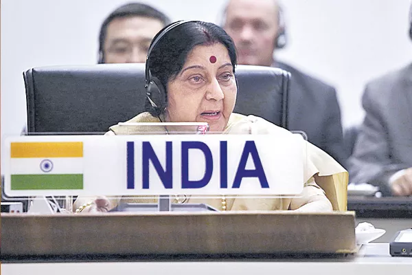 Sushma Swaraj calls for joint action against terrorist-financing - Sakshi