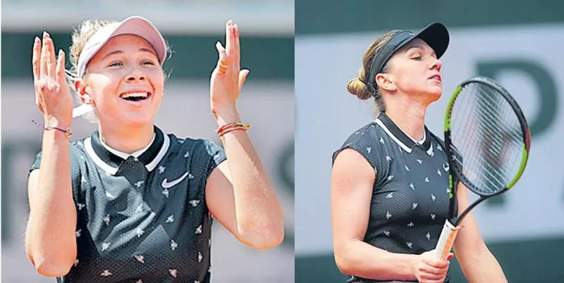 Simona Halep stunned by Amanda Anisimova at French Open - Sakshi