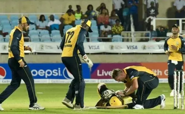 Andre Russell Suffers Brutal Blow On Helmet In CPL - Sakshi