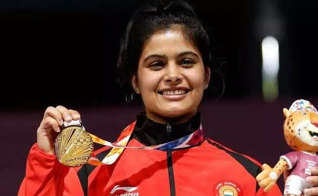 Manu Bhaker And Anish Bhanwala Win Gold Medals In Senior And  Junior Air Pistol Events - Sakshi