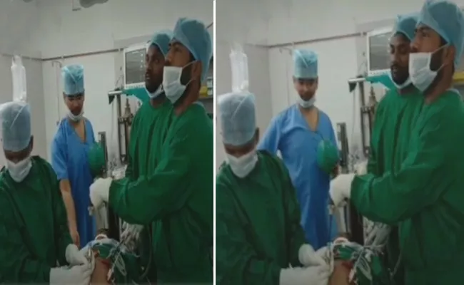 Huzurabad Govt Hospital Staff Tik Tok Video In Operation Theater - Sakshi