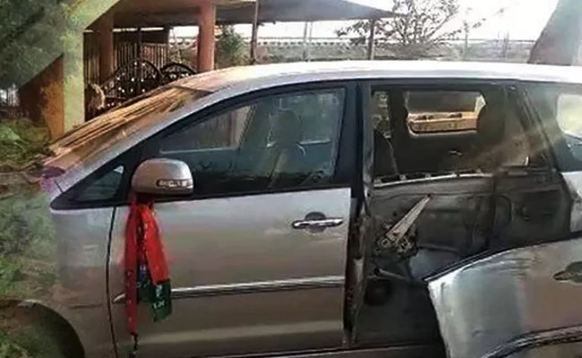 BJP MLA grandson Car Accident in Karnataka - Sakshi