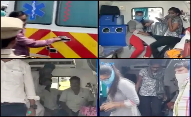 Telangana LockDown: Ambulance Drivers Moving Passengers - Sakshi