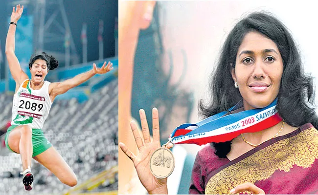 Anju made history at the 2003 World Athletics Championships in Paris - Sakshi