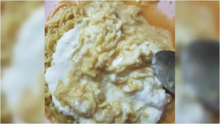 Girl Eats Maggi with Curd Internet is Divided Over Viral Post - Sakshi