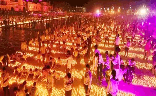 Ayodhya Deepotsav Over 5 Lakh Lamps To Be Lit Preparations Underway - Sakshi