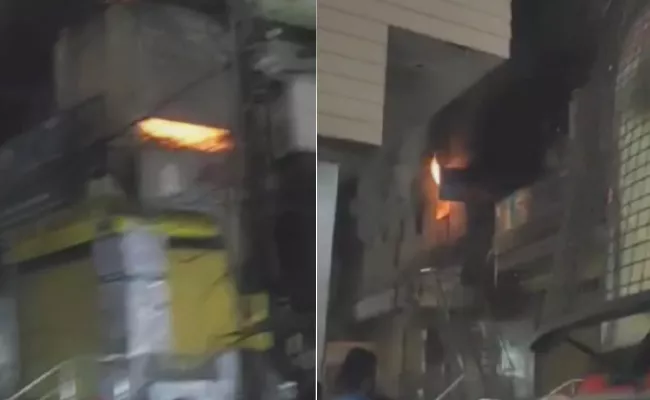 Fire Accident At Sanitary Shop In Abids Troop Bazar - Sakshi