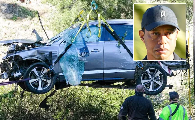 Tigerwoods Almost Double Speed Limit Before Crashing In Terrific Accident - Sakshi