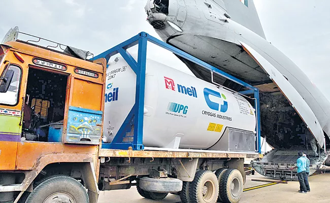 Oxygen Tanker Arrived Donated By Megha - Sakshi