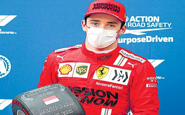  Charles Leclerc takes pole for Ferrari despite crashing at Monaco GP qualifying - Sakshi