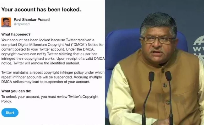 Twitter Blocks, Then Unblocks Ravi Shankar Prasad account - Sakshi