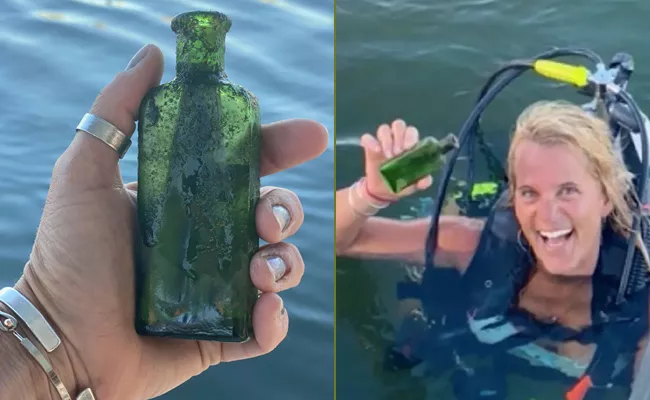 Scuba Diver Found 100 Years Ago Letter In Bottle Michigan - Sakshi