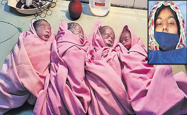 Twin Sisters Have Twin Babies At Kottapalli Mandal - Sakshi