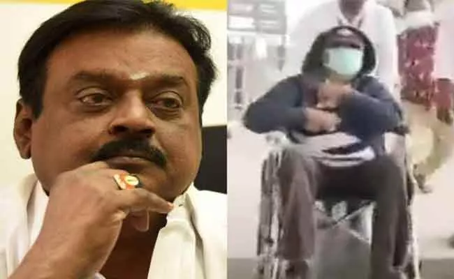 Actor Vijayakanth Heads Abroad For Medical Treatment - Sakshi