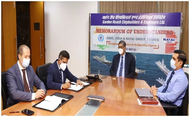 Grse Signs Mou With French Naval Defense Company For Surface Ships - Sakshi