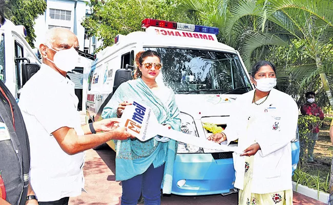 MEIL Company Two ambulances were provided to Guntur NRI Hospital - Sakshi
