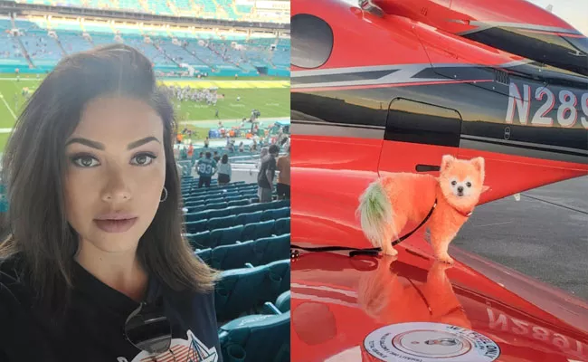Netizens Fires On Russian Model Who Coloring Her Pet Dog Fur Neon Orange - Sakshi