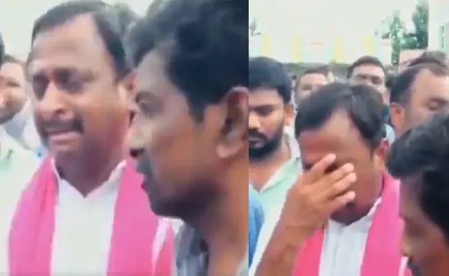 Viral Video: TRS Candidate Gellu Srinivas Yadav Gets Emotional After Losing - Sakshi