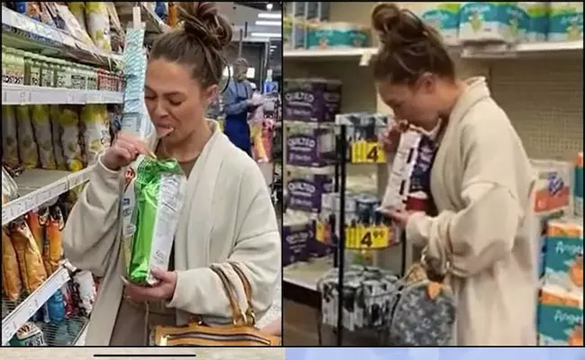 US Woman Spits Into Packets Of Chips At Grocery Store In Viral Video - Sakshi