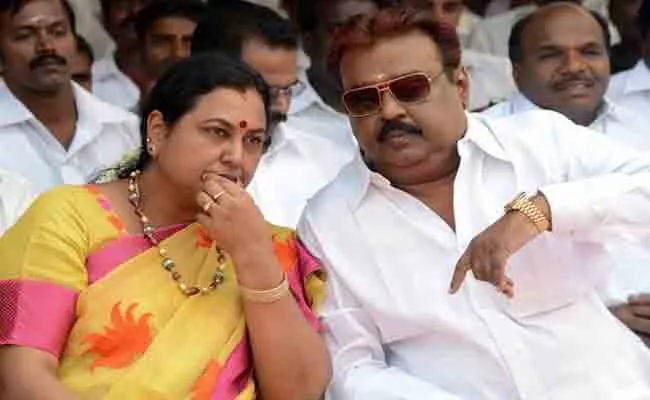 DMDK Leader Vijayakanth Gives Charge To His Wife Premalatha - Sakshi