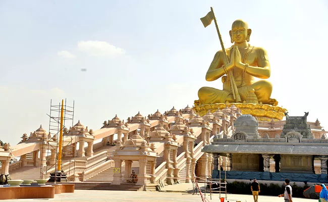 HYD: Statue of Sri Ramanujacharya Inauguration Ceremony Works Near To Complete - Sakshi
