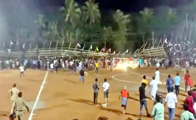 Over 200 Injured Gallery Collapses Live Football Match Malappuram Kerala - Sakshi