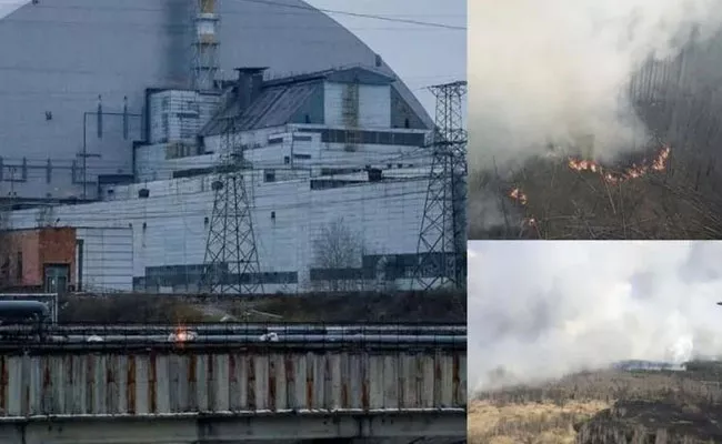Ukraine Warns Forest Fires 100 Hectares Around Chernobyl Nuclear Plant - Sakshi